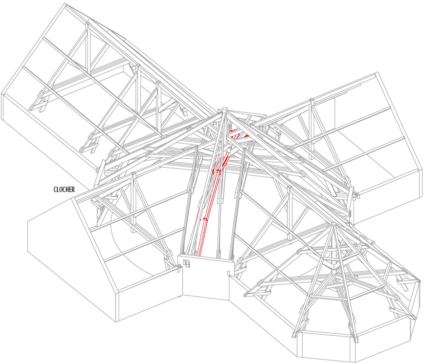 Extrait du plan de renforcement de la charpente - Ascia Structure